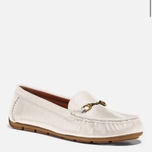 NWOT Coach | Women’s White Pebbled Leather Mavis Driving Loafer Size 6.5